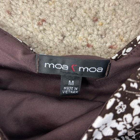 Y2K Moa Moa Floral Ruched Milkmaid Top Puff Sleeve Size Medium Women's - Picture 4 of 4